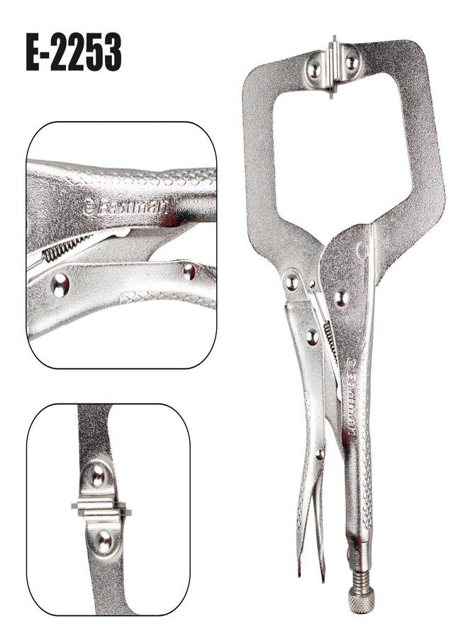 إيست مان كماشة مشبك إيستمان C، 11/275 مم، مصنوعة من فولاذ سبيكي مختار مع مفتاح سداسي 5 مم، طقم كماشة تحكم شديدة التحمل، مشبك قضيب، وسادات دوارة - طقم أدوات فضي (E-2253) - Image 4